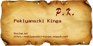 Peklyanszki Kinga névjegykártya